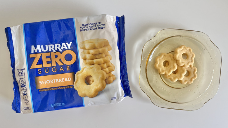 Four Murray Sugar Free Shortbread Cookies on a plate