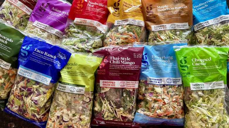 Various Target Good & Gather salad kits