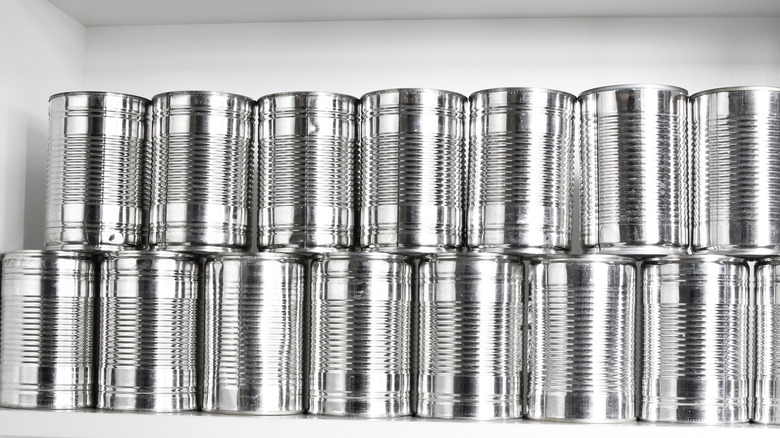 canned foods sitting in pantry