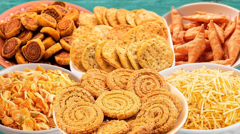 Selection of Diwali snacks