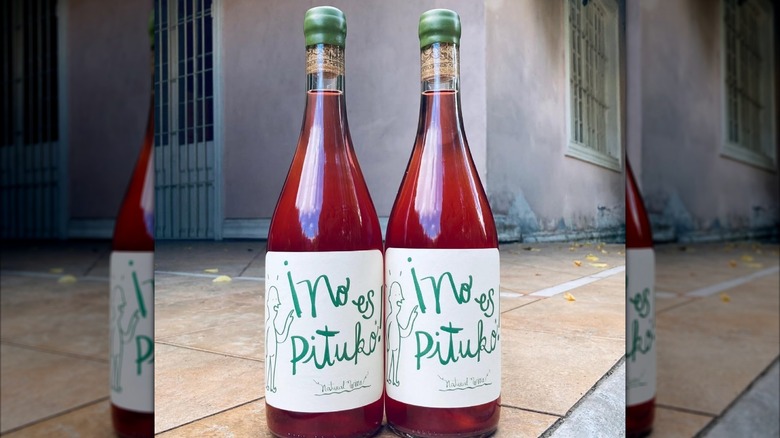 two bottles of rose wine
