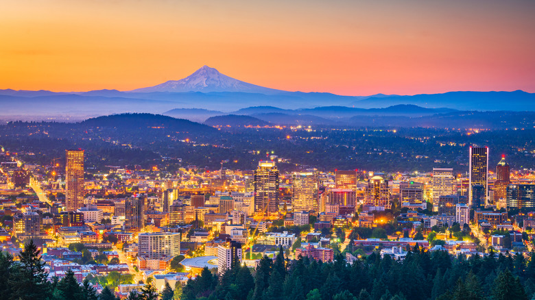 Portland, Oregon, at dusk