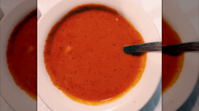 Zuppas tomato soup in a white bowl