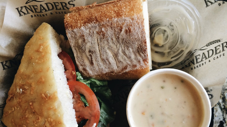 Kneaders sandwich and soup combo