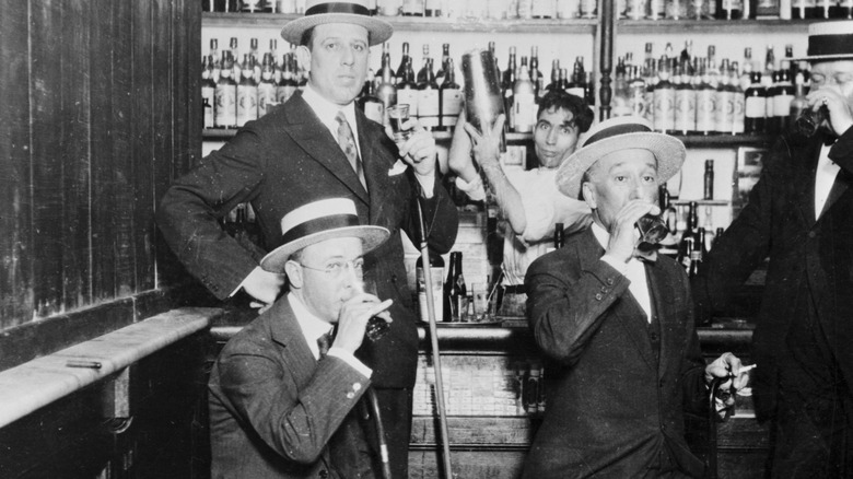 Men drinking at a speakeasy