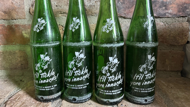 Vintage bottles of Mountain Dew mixers