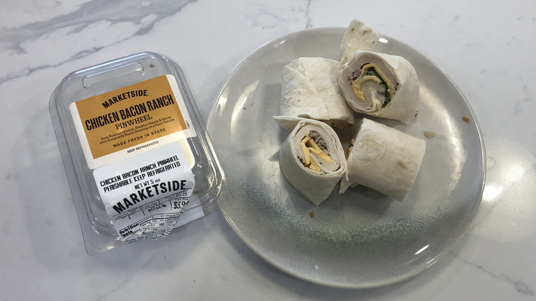 Marketside chicken bacon ranch pinwheels on a plate.