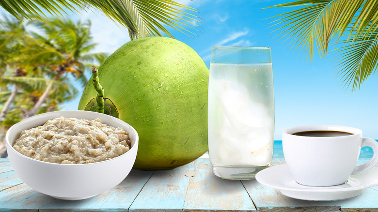 coconut-flavored drinks and oatmeal