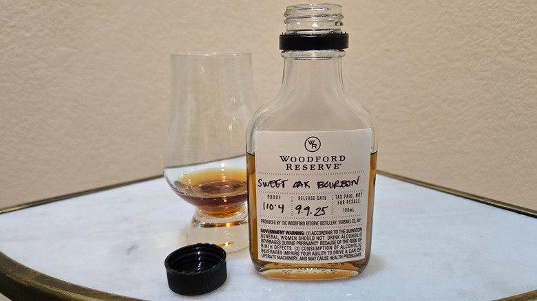 Woodford Reserve Sweet Oak bourbon and glass