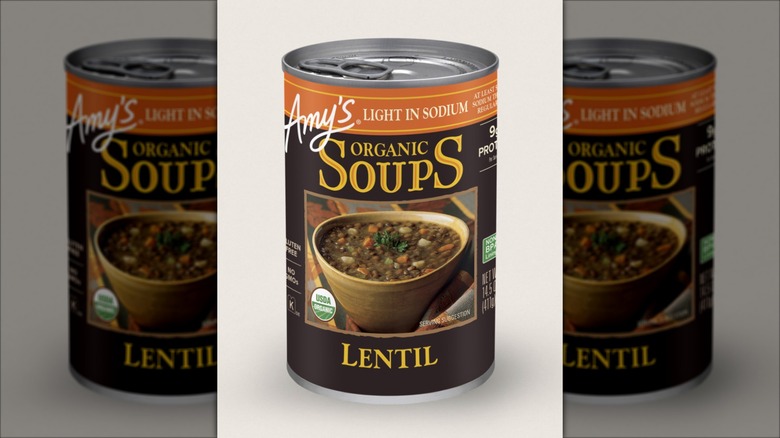 Can of Amy' Organic Lentil Soup - Light in Sodium