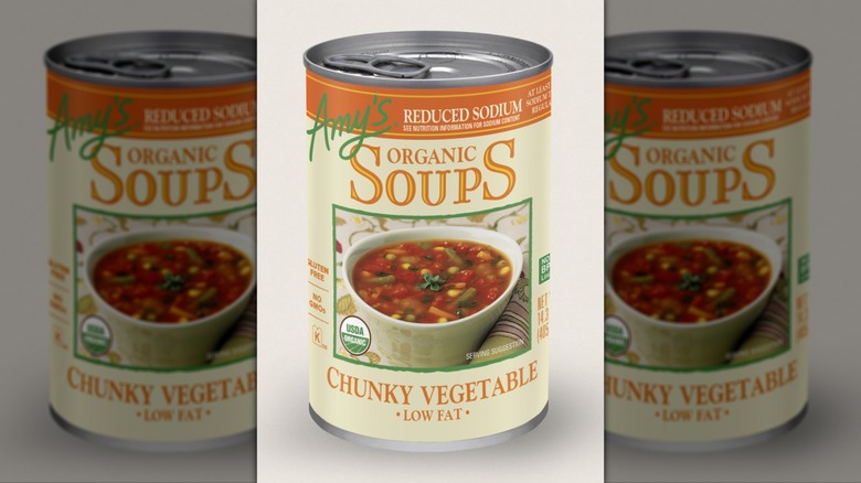 Can of Amy's Organic Chunky Vegetable Soup - Reduced Sodium