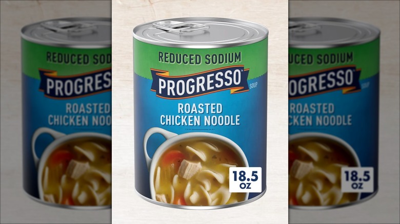 Cans of Progresso Reduced Sodium Roasted Chicken Noodle Soup