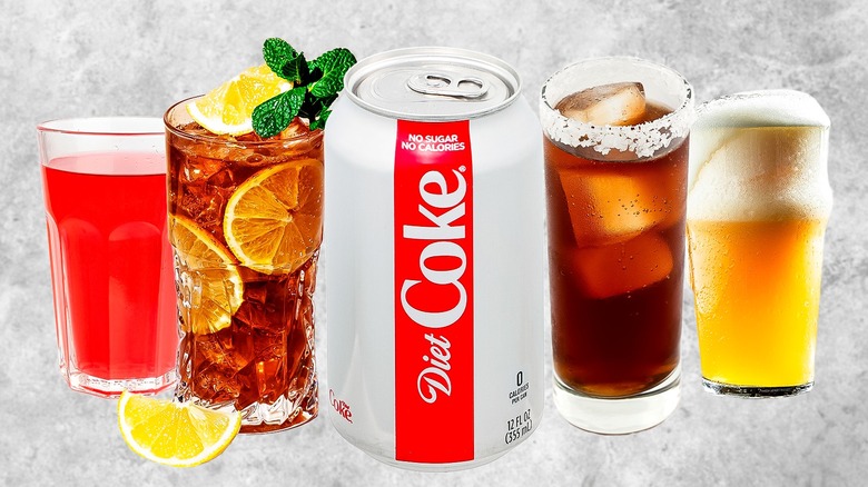 Diet Coke with beverages