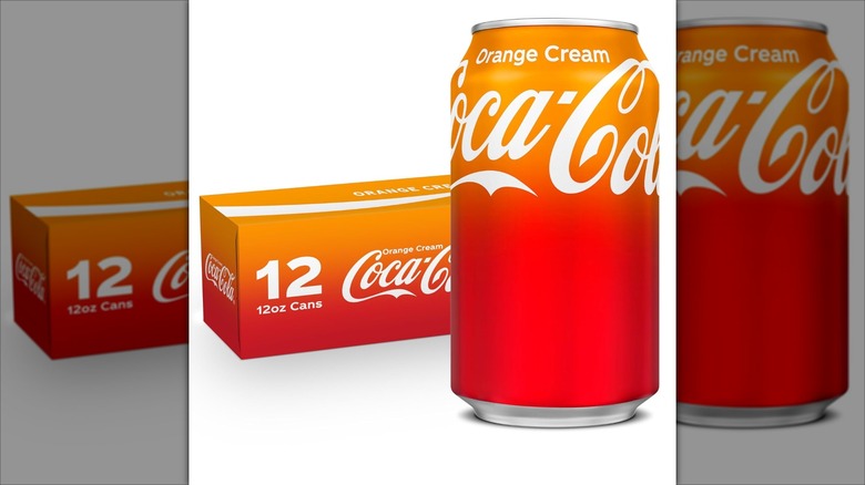 Coca-Cola Orange Cream can and 12 pack