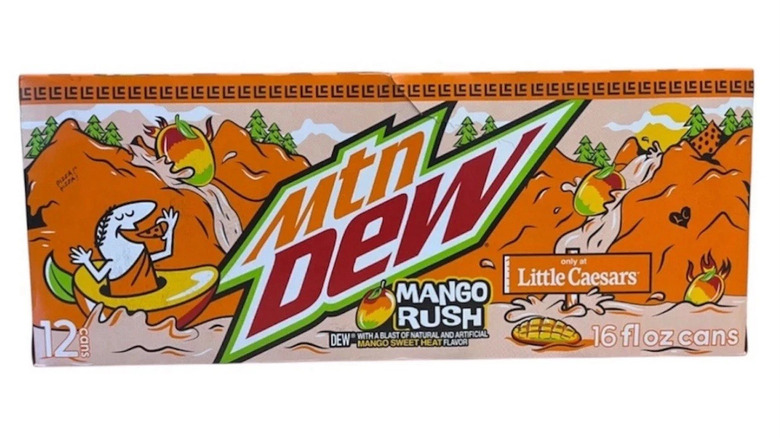 12 pack cans of Mountain Dew Mango Rush
