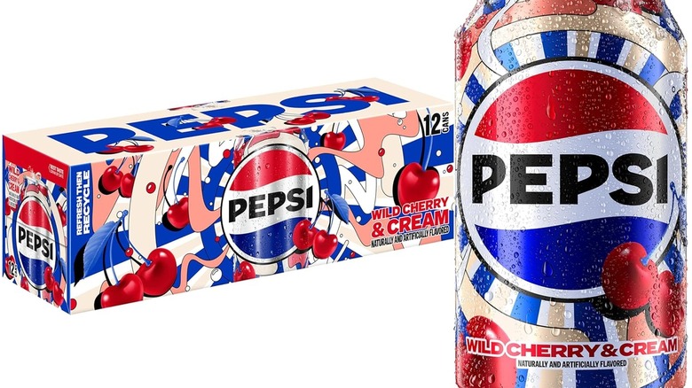 Pepsi Wild Cherry and Cream can and 12 pack