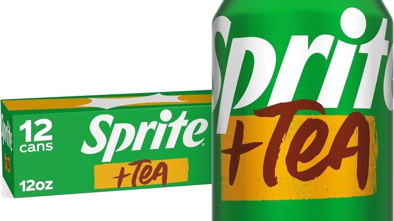 Sprite Tea can and 12 pack