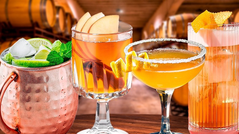 Four bourbon cocktails