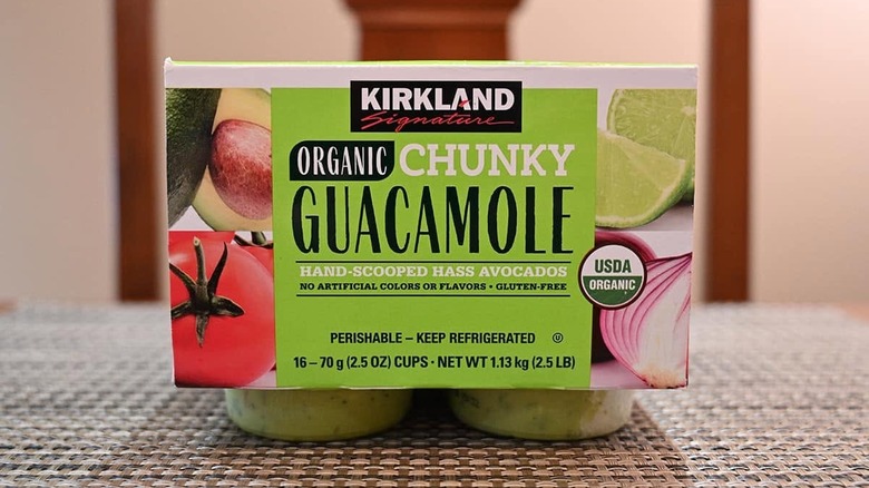 Pack of Kirkland Signature Chunky Guacamole on table