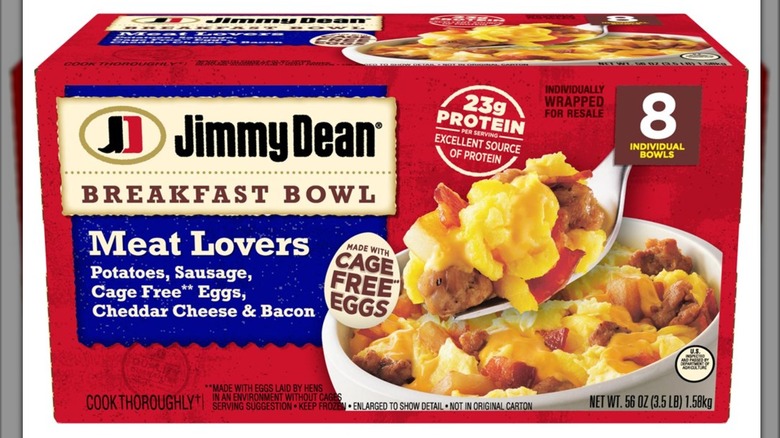 Package of Jimmy Dean Breakfast Bowl, Meat Lovers