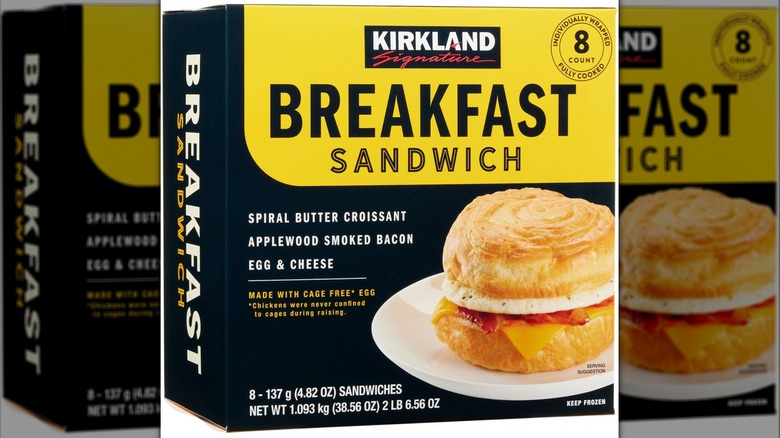 Package of Kirkland Breakfast Sandwich Bacon Egg and Cheese