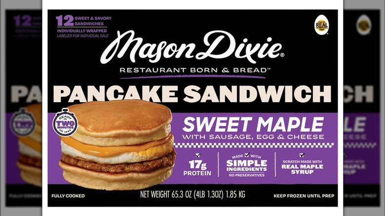 Package of Mason Dixie Pancake Sandwich