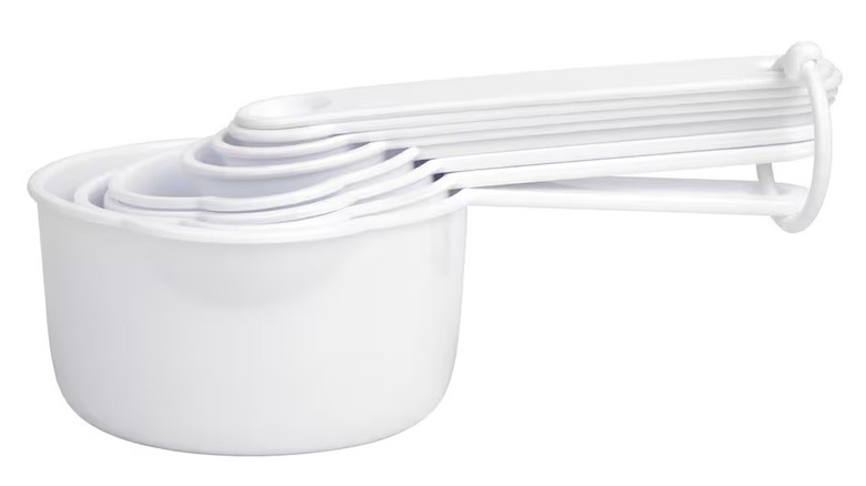 Nesting white measuring cup and spoon set from Dollar Tree