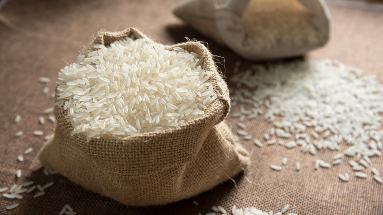 Basmati rice in a large bag