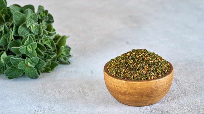 zaatar in a bowl with herb 