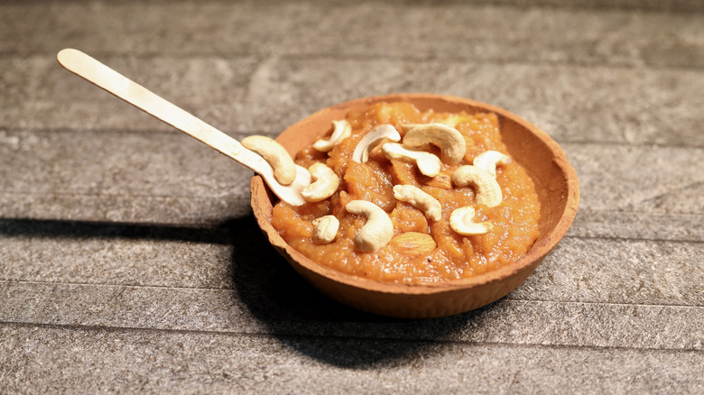 A bowl of moong dal halwa
