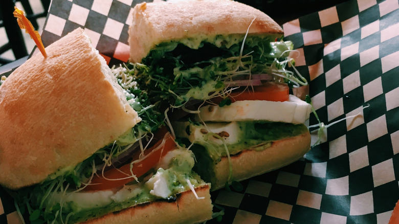 Fresh mozza sandwich from Gere a deli in anacortes on the west coast
