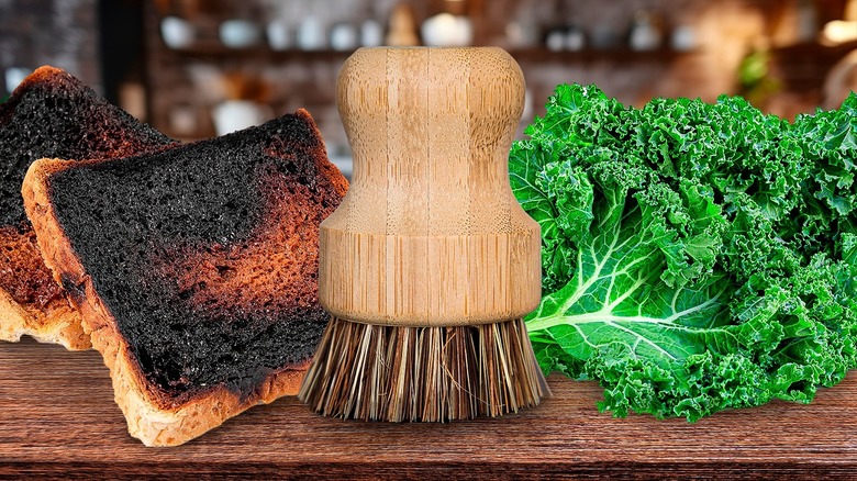 burnt toast, lettuce