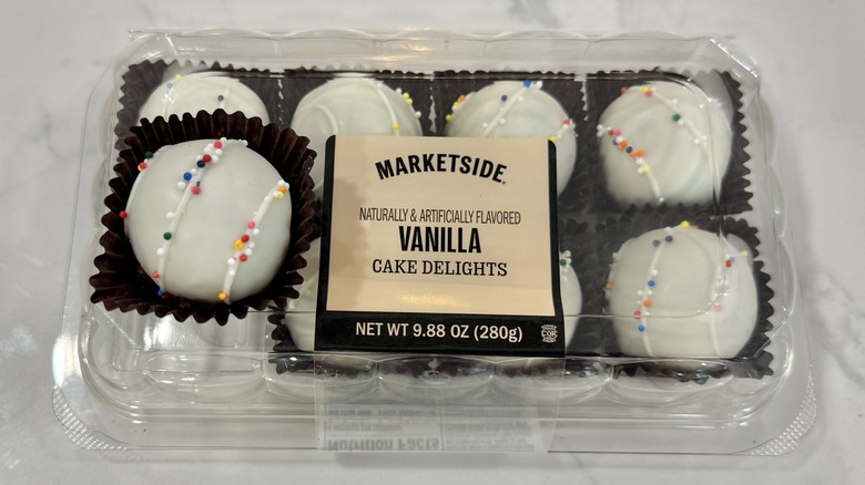 Marketside vanilla cake delights in packaging.