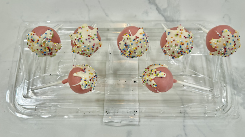 Sam's Club Member's Mark birthday cake pops in packaging.