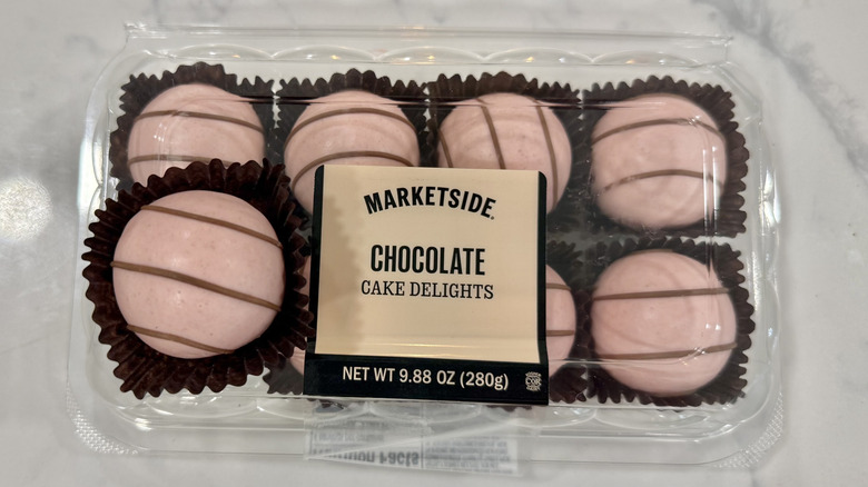 Marketside chocolate cake delights in packaging.