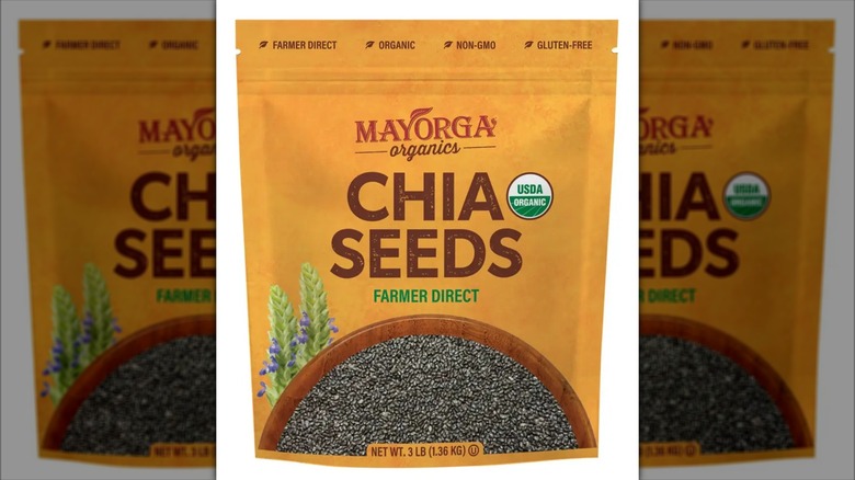Orange bag of Mayorga Organic Chia Seeds