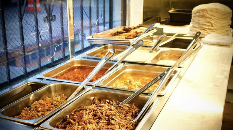 Taco bar on the counter