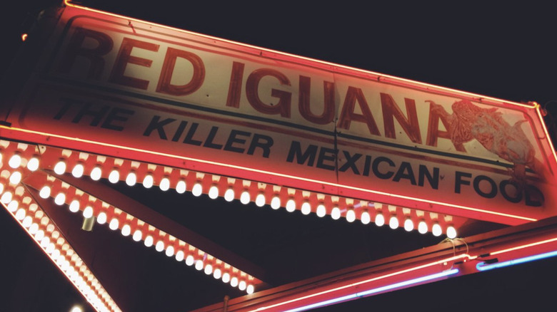 Red Iguana neon sign