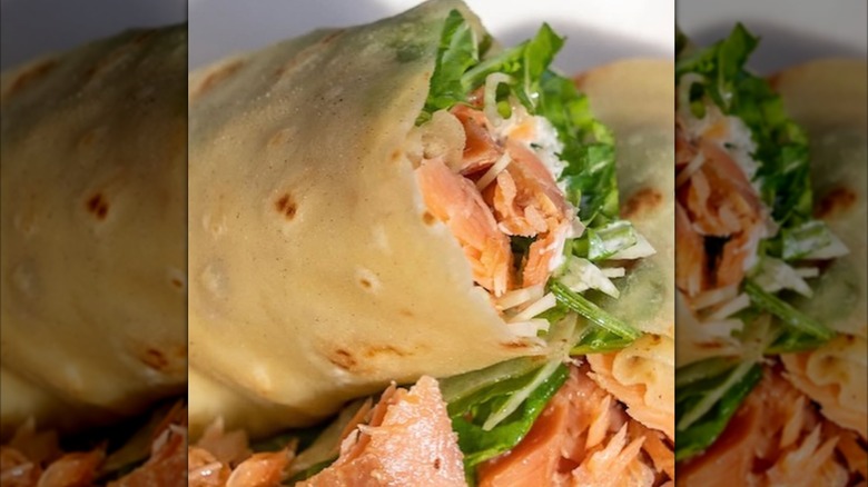 Salmon lefse wrap