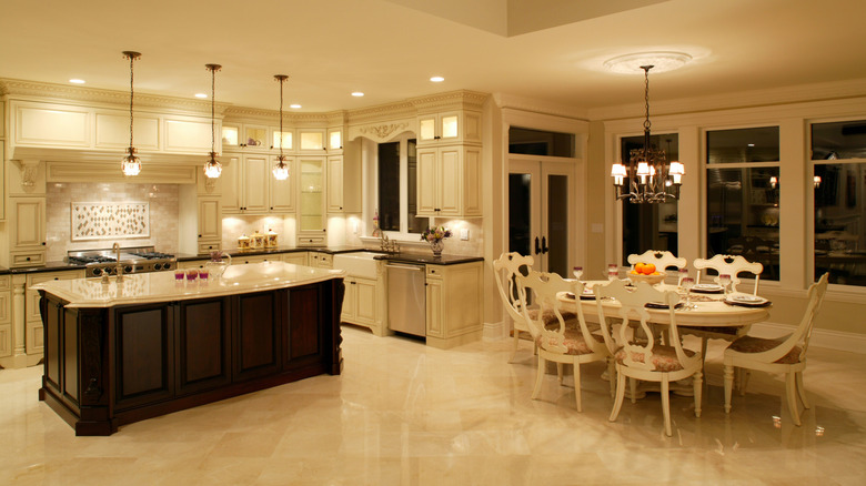 Well-lit, large open kitchen