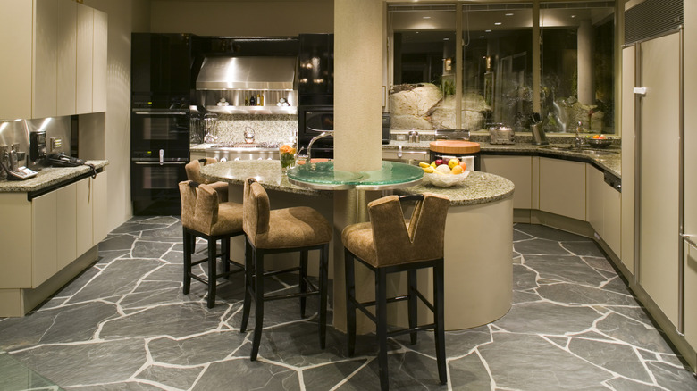 Natural stone flooring