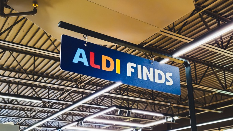 Aldi Finds sign in store