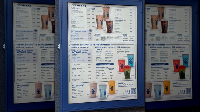 Image of various drink menu at Dutch Bros
