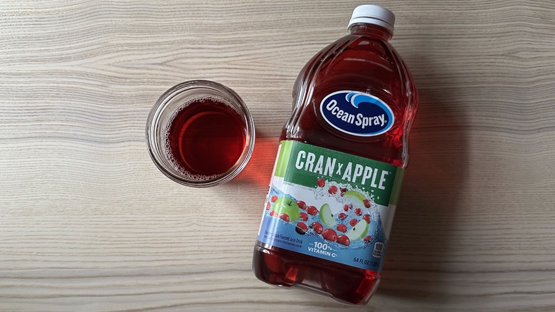Ocean Spray Cran x Apple juice on wooden table