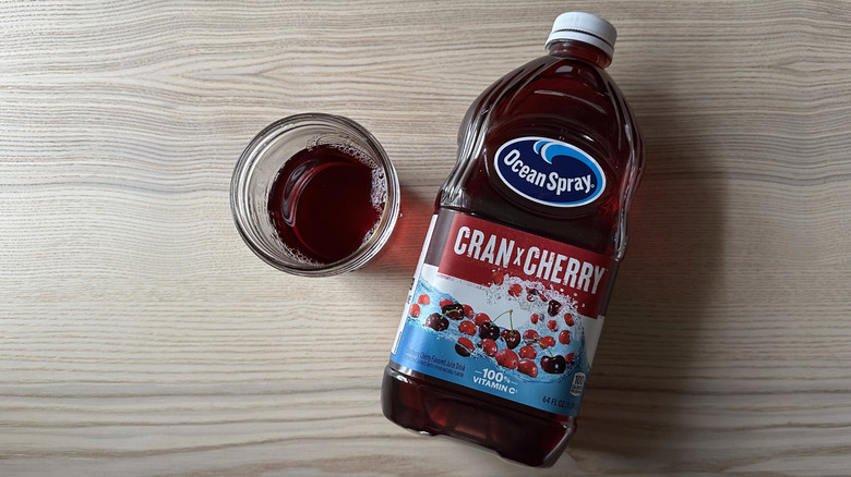 Ocean Spray Cran x Cherry juice on wooden table