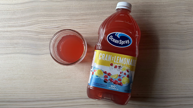 Ocean Spray Cran x Lemonade juice on wooden table
