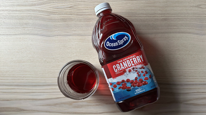 Ocean Spray Original Cranberry Juice Cocktail on wooden table