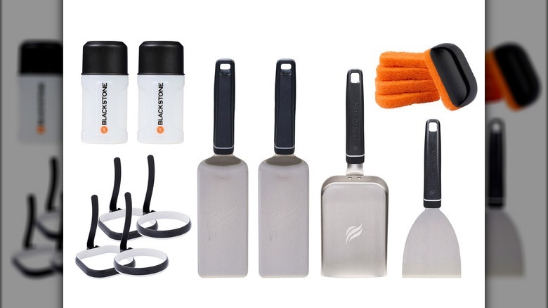 Grill tools on white background