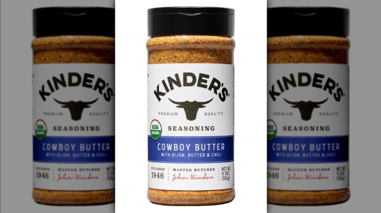 Kinder's seasoning on white background