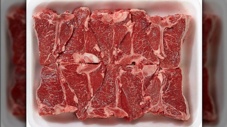 Australian lamb chops on white surface